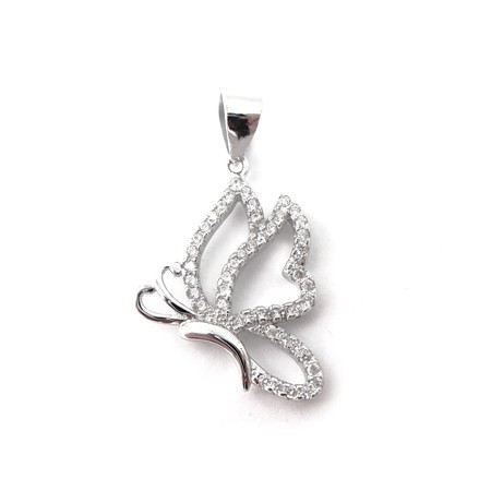 Butterfly Pendant with Cubic Zirconias - Click Image to Close
